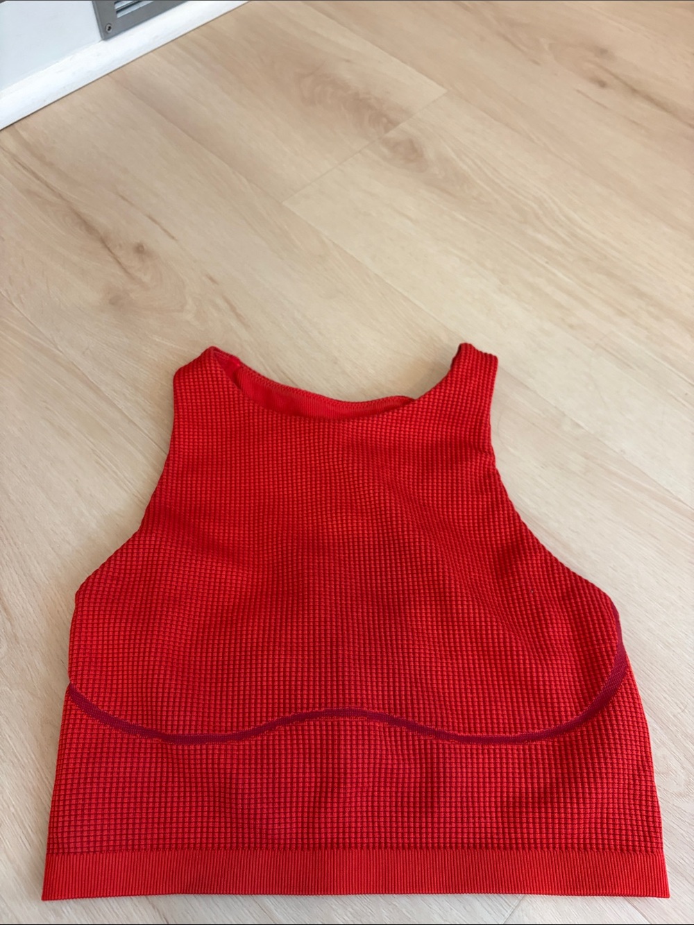 aerie Red High-Neck Ribbed Sports Bra